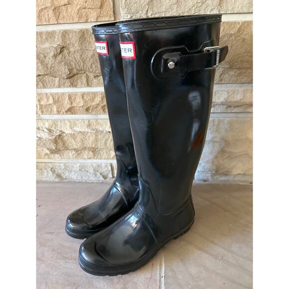 Hunter Tall Glossy Boots in Black. New. Women’s size 8. - Picture 5 of 8